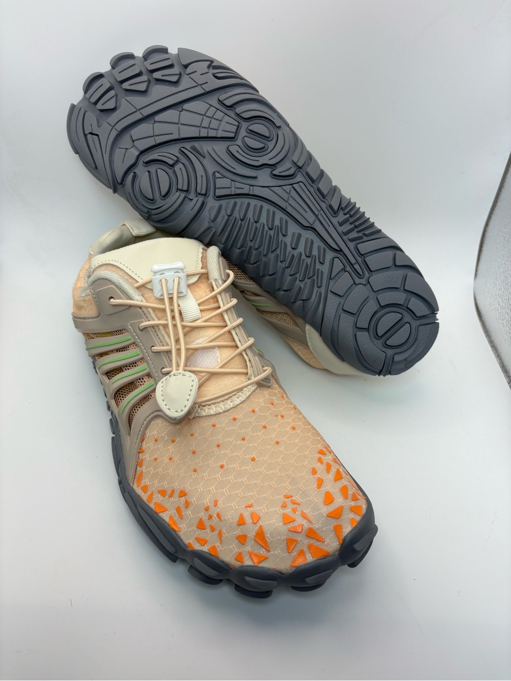 Five Finger Inspired Orange and Grey Barefoot Water Sneakers Size 42 US 11